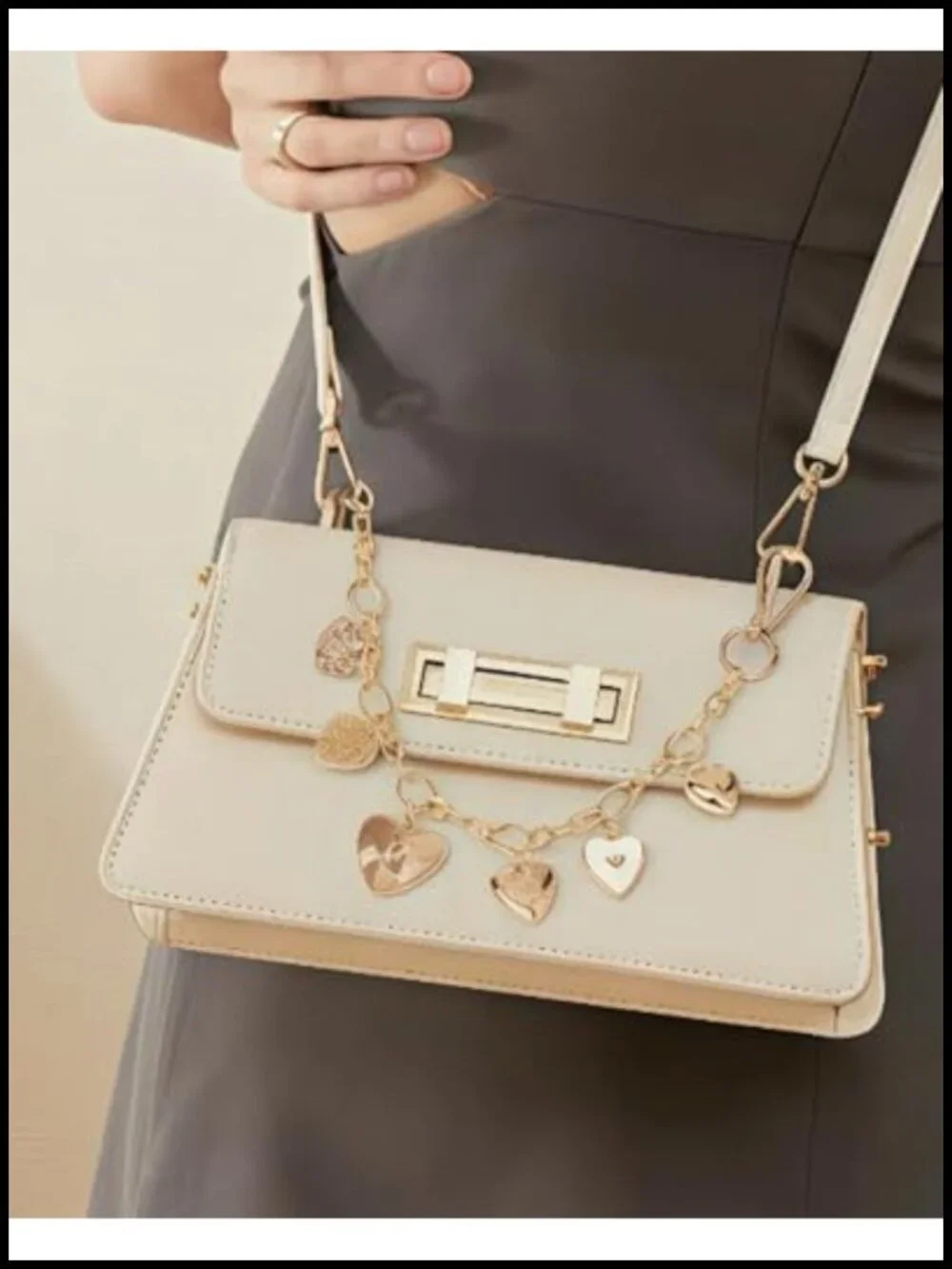 Decorative Plated Metal Bag Charm Chain Extender with Cute Pendants
